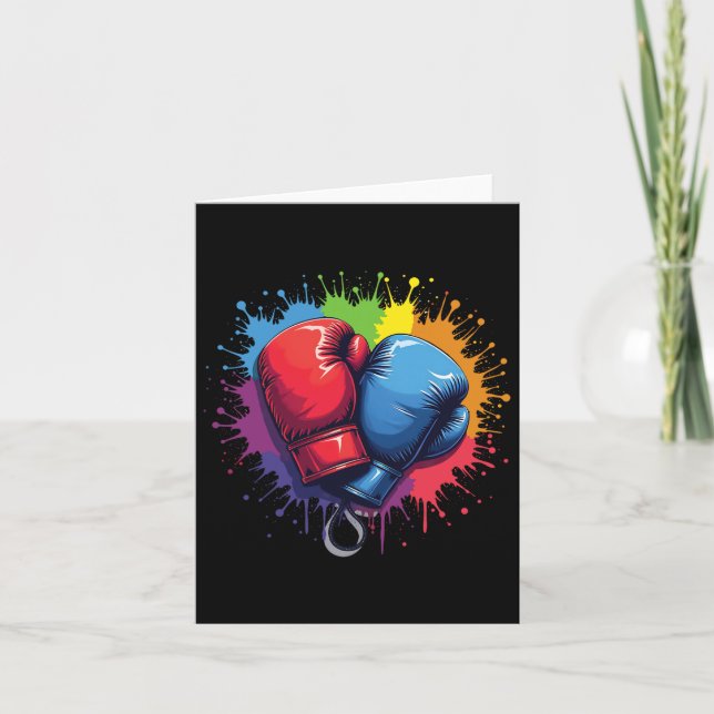 Colourful Boxing Gloves  Card (Front)