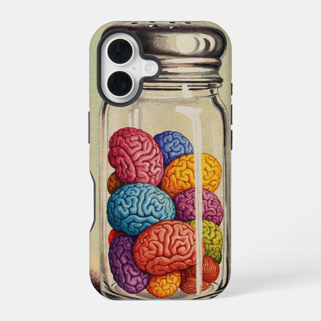 Colourful Brain Condiments iPhone 16 Case (Back)