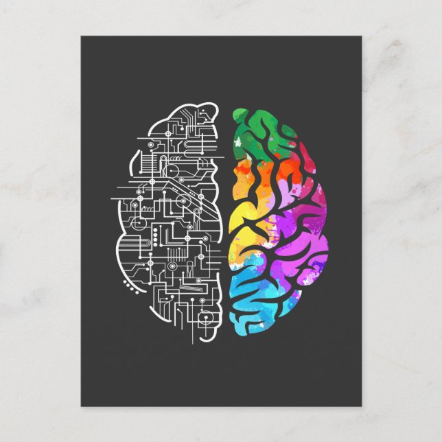 Colourful Brain Engineering Science Postcard (Front)