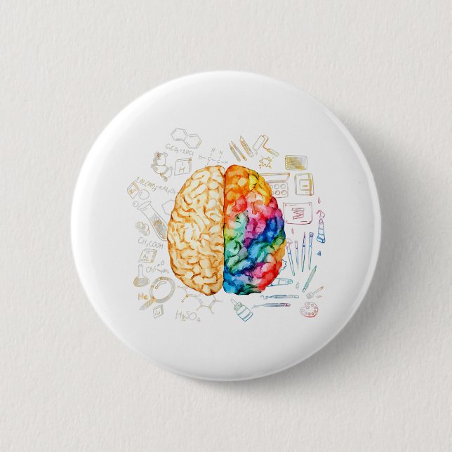 Colourful Brain - Science And Art - Neuroscience N 2 Inch Round Button (Front)