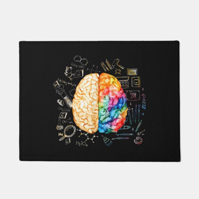 Colourful Brain - Science And Art - Neuroscience N Doormat (Front)