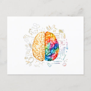 Colourful Brain - Science And Art - Neuroscience N Holiday Postcard
