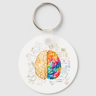 Colourful Brain - Science And Art - Neuroscience N Keychain