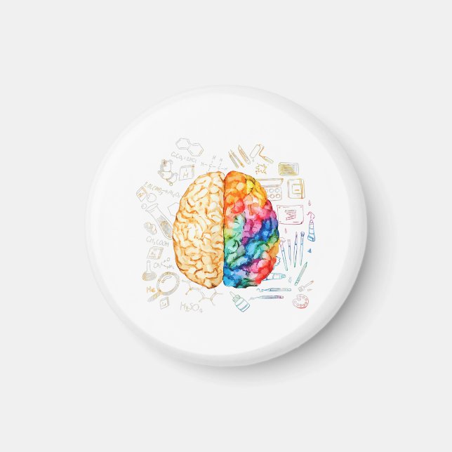 Colourful Brain - Science And Art - Neuroscience N Magnet (Front)