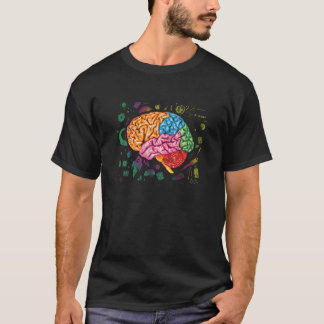 Colourful Brain Science And Neuroscience Neurologi T-Shirt