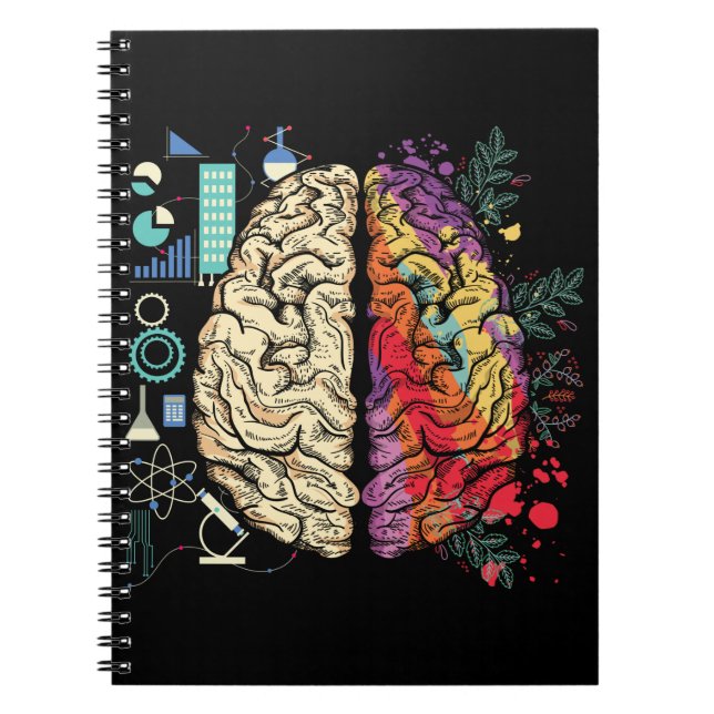 Colourful Brain Science Architecture Art Notebook (Front)