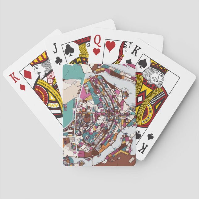 Colourful Brasilia Map Playing Cards (Back)