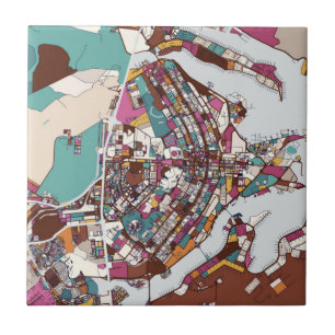 Colourful Brasilia Map Tile