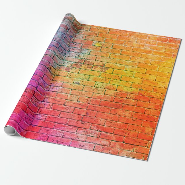 Colourful brick wall backgroundwall,colour,backgro wrapping paper (Unrolled)