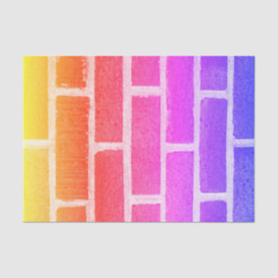 Colourful Brick Wall Realistic Texture Photography Tissue Paper