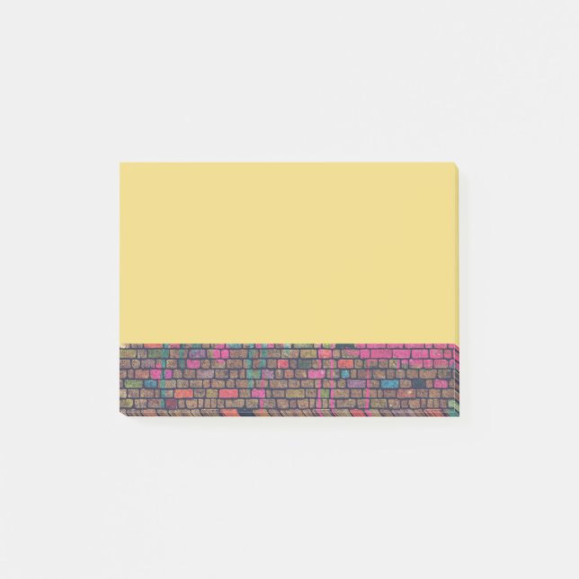 Colourful Brick Wall Texture Border Post-it Notes (Front)