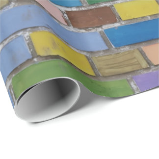 Colourful brick wall wrapping paper