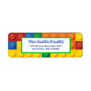 Colourful Bricks Building Block Return Address