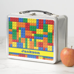 Colourful Bricks Building Blocks   Metal Lunchbox