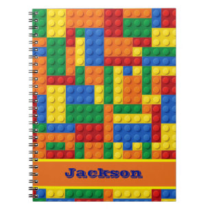 Colourful Bricks Building Blocks   Personalized No Notebook