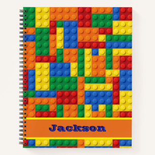 Colourful Bricks Building Blocks Personalized Notebook