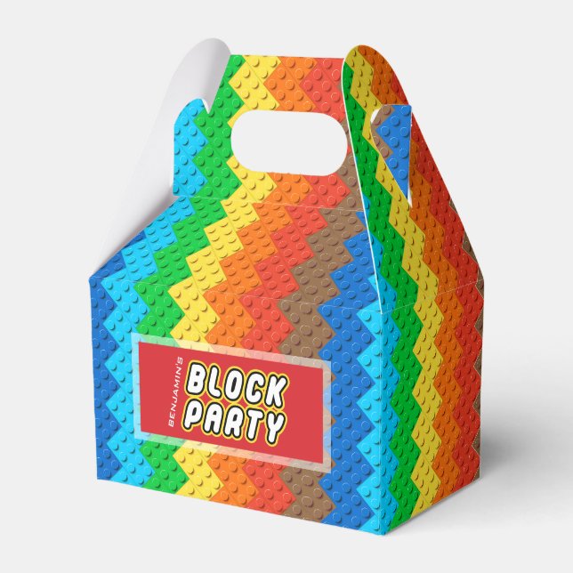 Colourful Bricks Building Blocks Toy Birthday Part Favor Box (Front Side)
