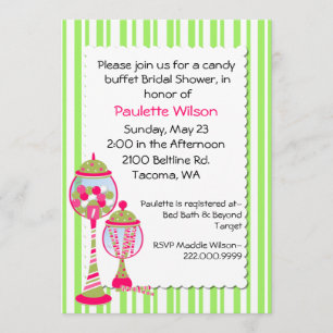 Colourful Bridal Shower Candy Buffet Invitation