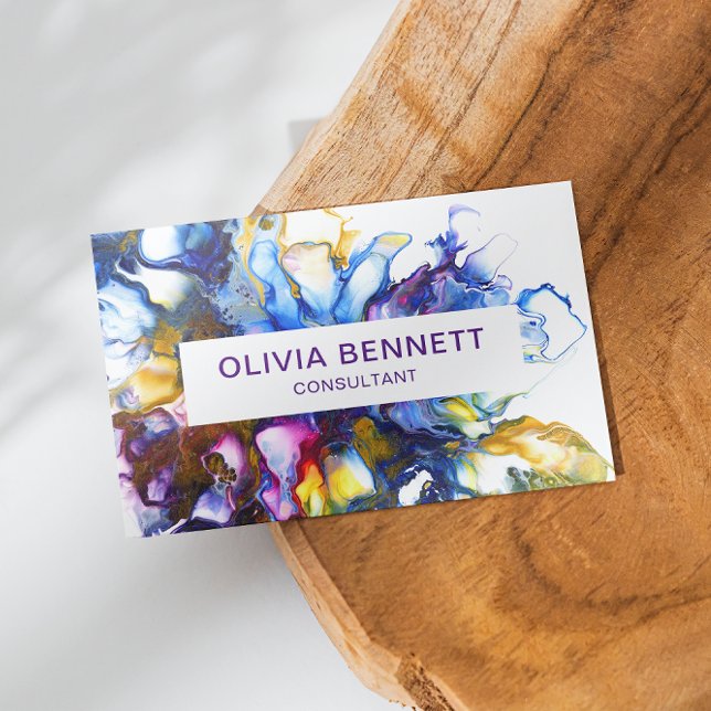 Colourful Bright Abstract Marble Art Business Card (Creator Uploaded)