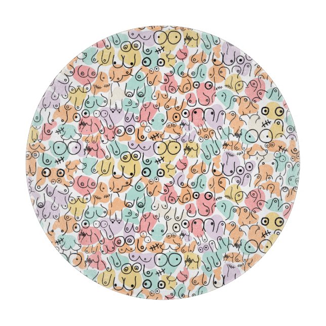 Colourful bright birthday pattern cutting board (Front)