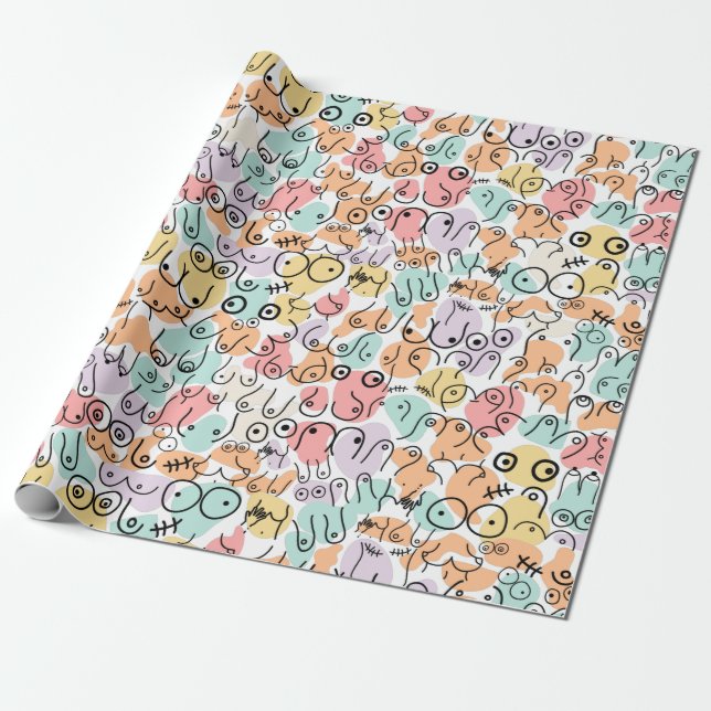Colourful bright birthday pattern wrapping paper (Unrolled)