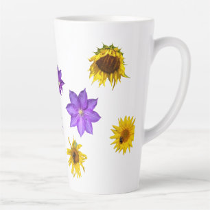 Colourful Bright Cut Out Flowers Latte Mug