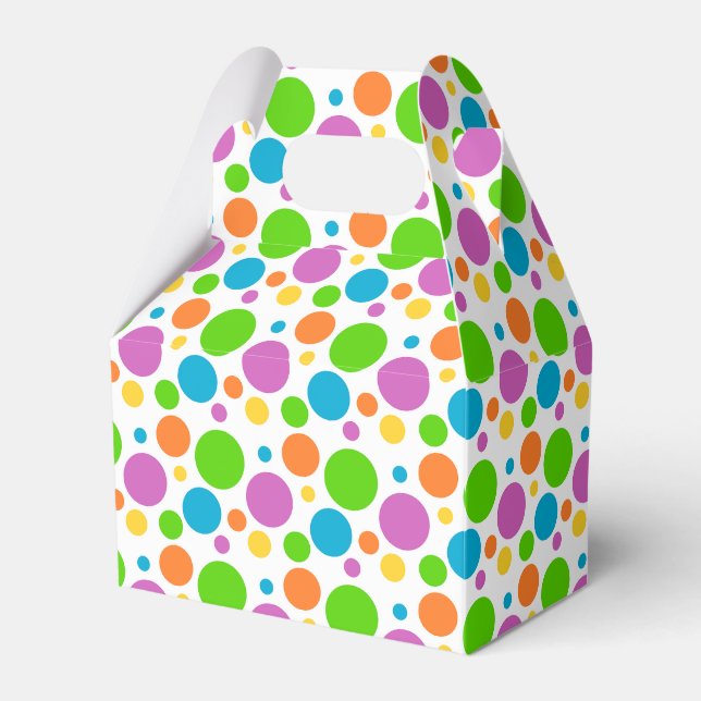 Colourful Bright Dots Pattern Favor Box (Front Side)
