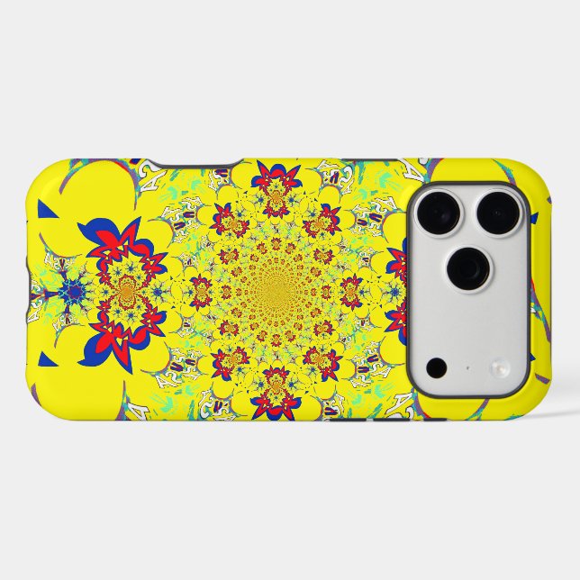 Colourful Bright Floral Damask Design Art Print (Back (Horizontal))