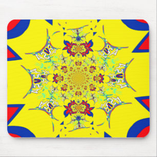 Colourful Bright Floral Damask Design Art Print Mouse Pad