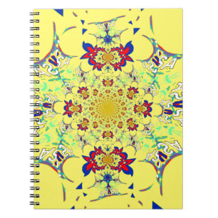 Colourful Bright Floral Damask Design Art Print Notebook