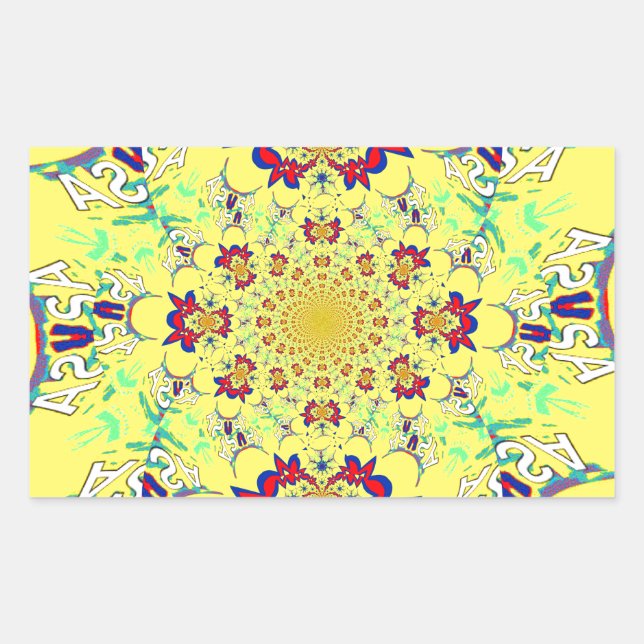 Colourful Bright Floral Damask Design Art Print Sticker (Front)