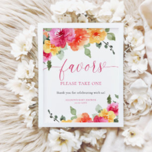 Colourful bright floral favours please take one si poster