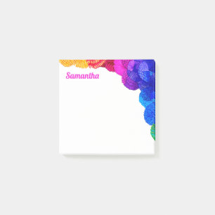 Colourful Bright Floral Pattern Personalized Post-it Notes