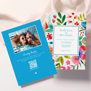 Colourful Bright Floral Wedding Invitation