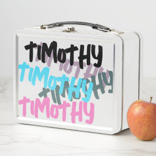 Colourful Bright Graffiti Style Cool Kids Name Metal Lunch Box