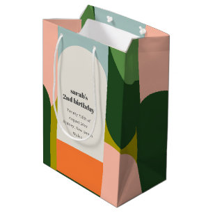 Colourful Bright Groovy Retro Arch Any Age Birthda Medium Gift Bag