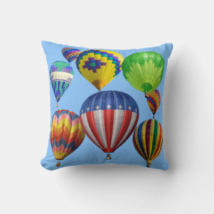 Colourful Bright Hot Air Balloons Single Sided Throw Pillow