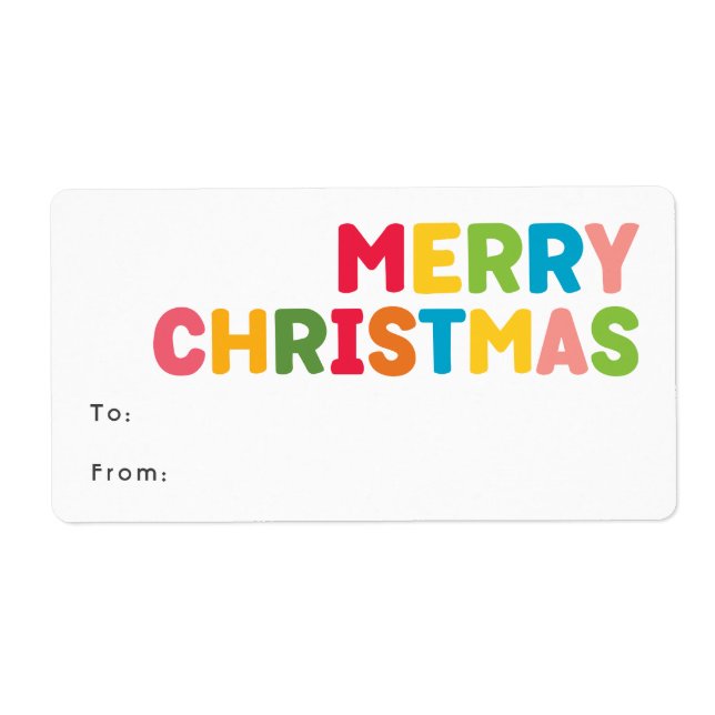 Colourful & Bright Merry Christmas Rectangular Gif (Front)