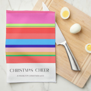 Colourful Bright Modern Christmas Kitchen Towel