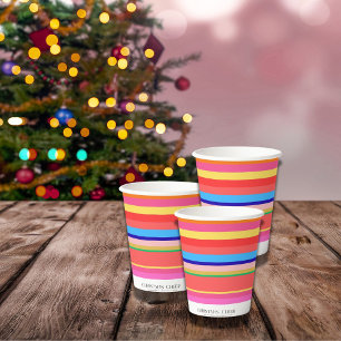 Colourful Bright Modern Christmas Paper Cups
