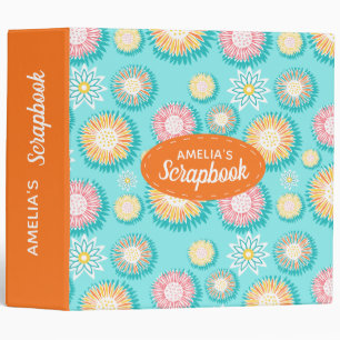 Colourful Bright Modern Floral Scrapbook Binder