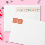 Colourful Bright Modern Merry Christmas Wrap Around Label<br><div class="desc">A modern,  colourful and bright merry Christmas address label featuring the word "merry" written multiple times in beautiful holiday colours. 

The trendy typography will make this a popular choice.</div>