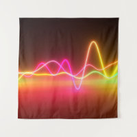 Colourful bright neon glowing graphic equalizer. M