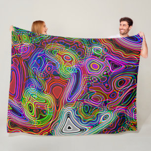 Colourful Bright Neon Lights Fleece Blanket