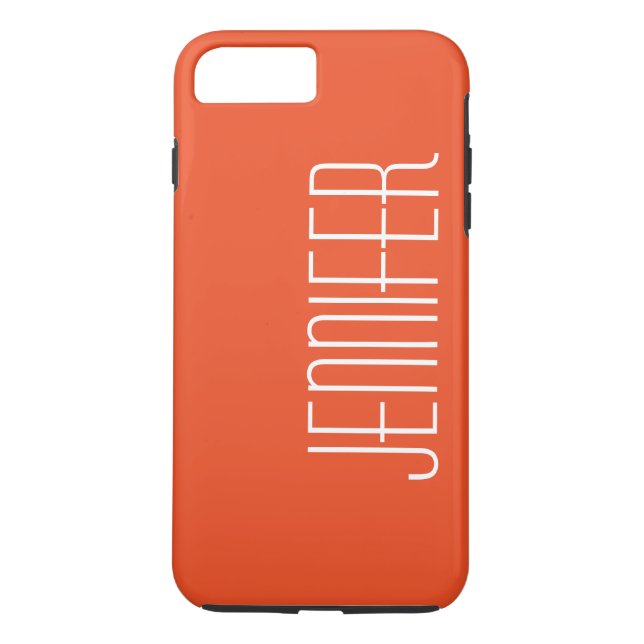 Colourful Bright Orange, Personalized Jumbo Name Case-Mate iPhone Case (Back)