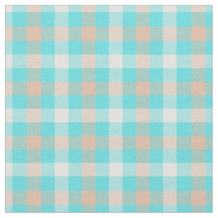 Colourful bright pattern blue plaid scottie modern fabric