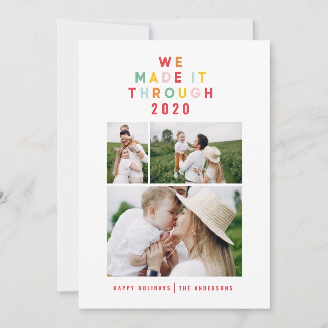 colourful bright photo collage modern christmas holiday card (Front)