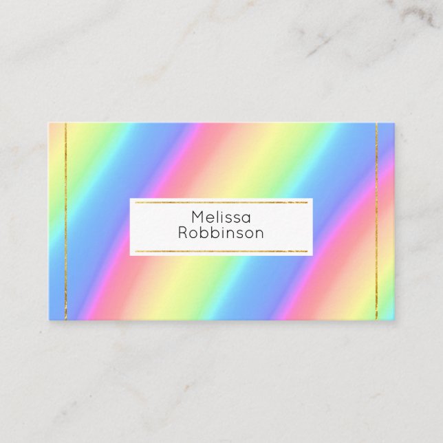 Colourful Bright Rainbow Gradient Colours Business Card (Front)