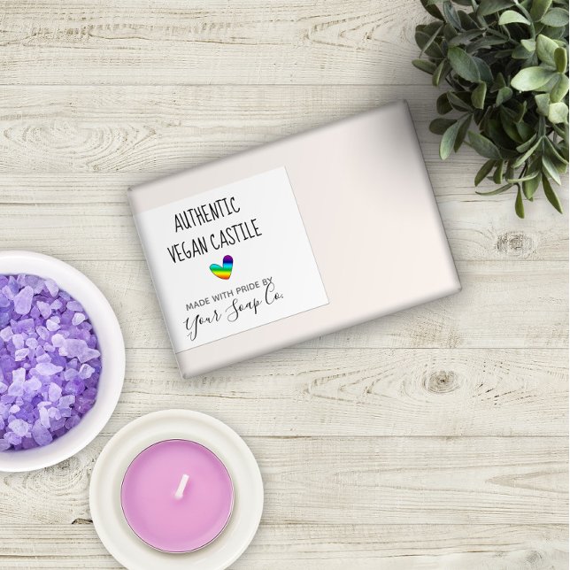 Colourful Bright Rainbow Heart Soap Labels (Creator Uploaded)