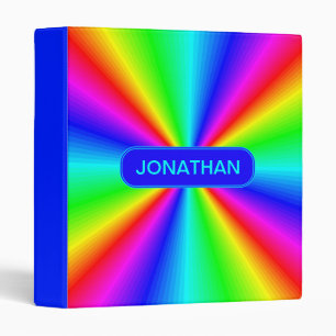 Colourful Bright Rainbow Personalize .. Binder